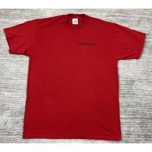 Vintage US Navy Naval Air Base Shirt Mens Large‎ Red Shortsleeve Made in USA